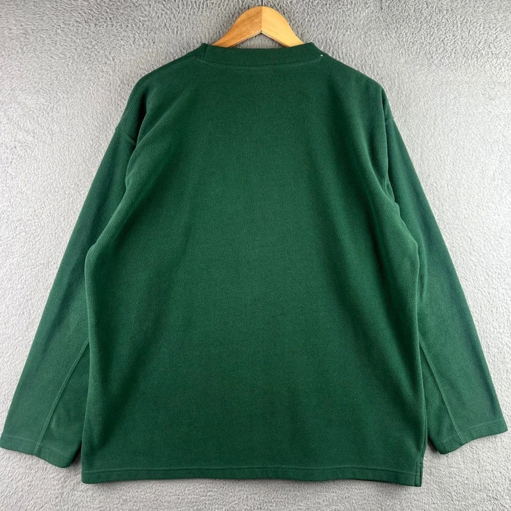 Active Green Bay Packers Fleece Sweatshirt Mens Large Green Embroidered Pullover